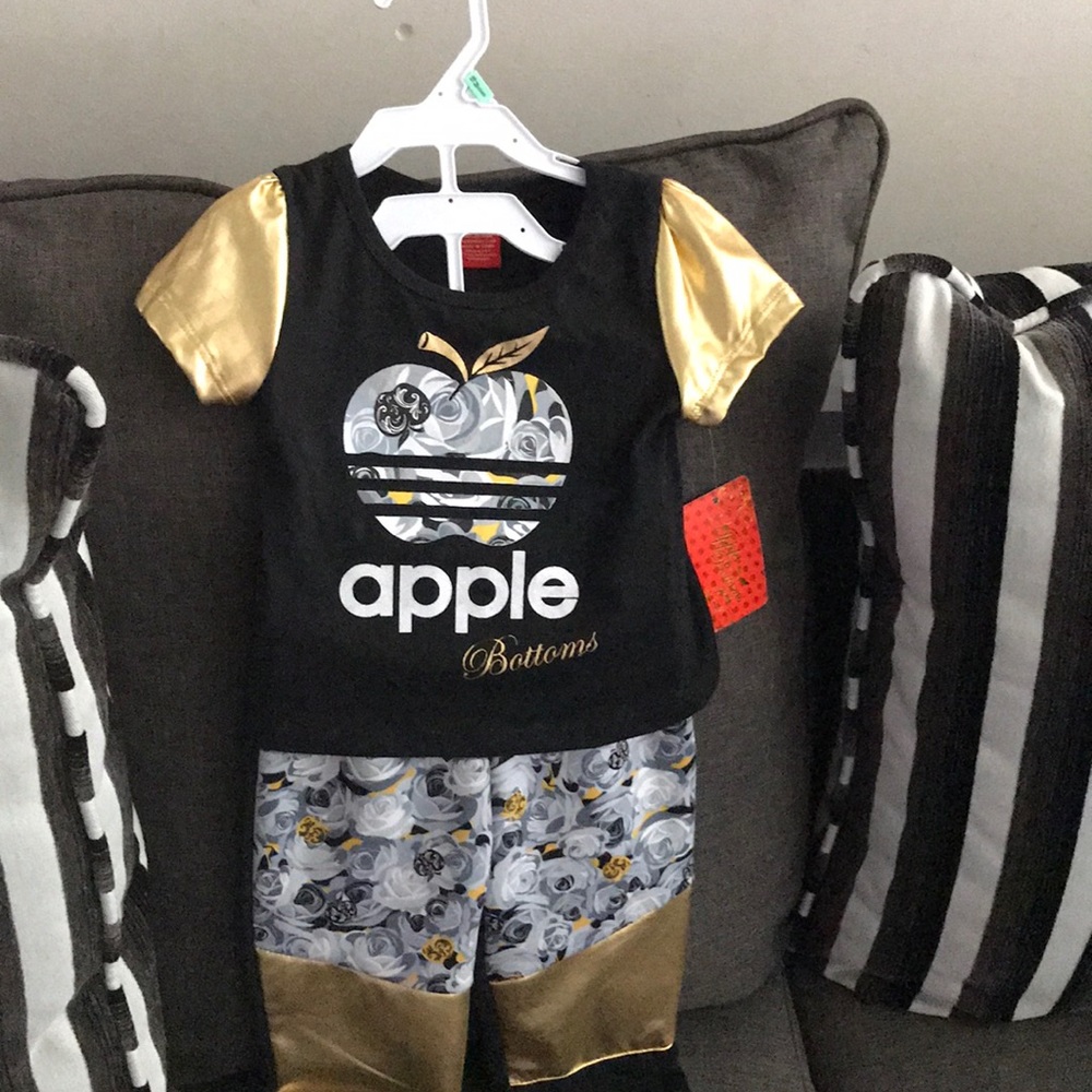 A 2T Apple bottom outfit for a little girl.